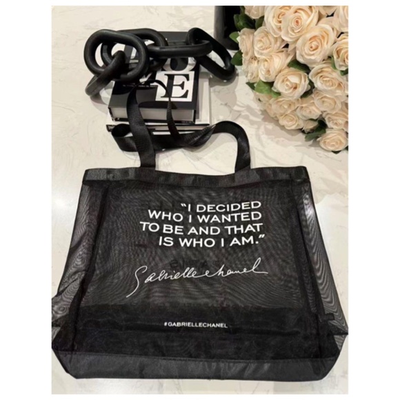 Chanel Gabrielle Mesh Tote Bag I Decided Who I Wanted To Be & That Is Who I Am - Picture 1 of 9